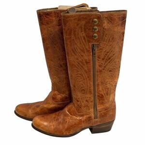 Ariat size 6.5 tall brown leather boots western
